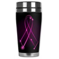 Mugzie 001-MAXBreast Cancer Awareness Stainless Steel Travel Mug with Insulated Wetsuit Cover, 20 oz, Pink