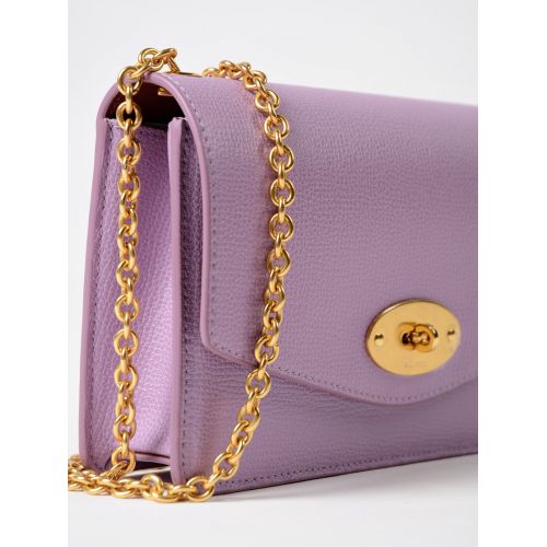  Mulberry Darley lilac leather small clutch