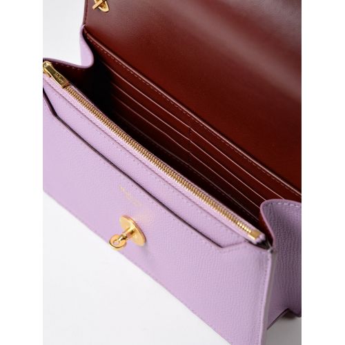  Mulberry Darley lilac leather small clutch