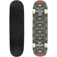 Mulluspa Classic Concave Skateboard Cute Scandinavian Seamless Pattern Including Funny Decorative Hand Longboard Maple Deck Extreme Sports and Outdoors Double Kick Trick for Beginners and P