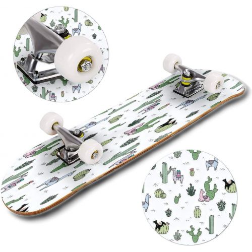  Mulluspa Classic Concave Skateboard Moon Lotus Flower Longboard Maple Deck Extreme Sports and Outdoors Double Kick Trick for Beginners and Professionals