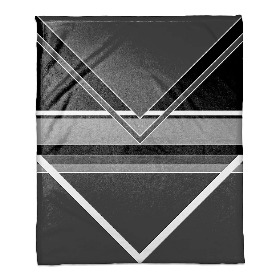 Multi Toned Arrows Throw Blanket in BlackWhite