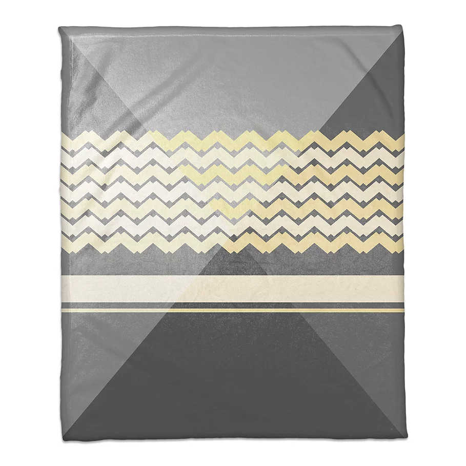 Multi Angled Tones Throw Blanket in GreyYellow