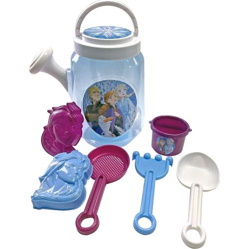  Multi Garden Watering can and Beach Sand Toys 7 pc Set (Disney Frozen)