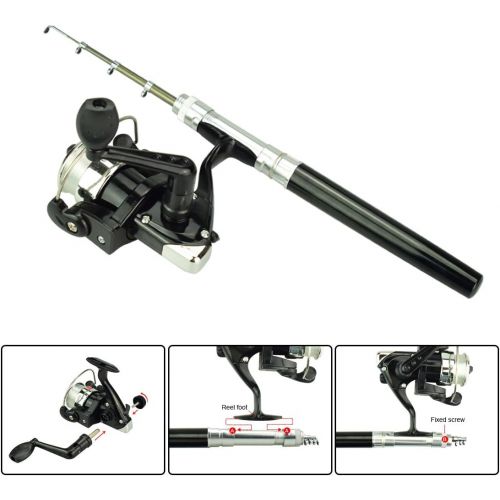  MultiOutools Pen Fishing Pole 38 Inch Mini Pocket Fishing Rod and Reel Combos Travel Fishing Rod Set for Ice Fly Fishing Sea Saltwater Freshwater, Gift for Festivals