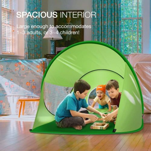  multifun UPF 50+ Easy Pop Up Beach Tent, Large 3-4 Person Sun Shelter, Windproof Waterproof Family Beach Shade, Portable Shark Beach Tent, Instant Sunshade Cabana Canopy with Carry