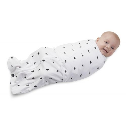  Mum 2 Mum Adjustable DreamSwaddle  100% Cotton, Secure Double Wrap Swaddle System, Criss Cross (Black, Small - 7-14 lbs)