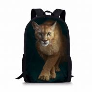 Mumeson Kids Book Bags Cougar Print Black Backpack for Teen Girls Back to School