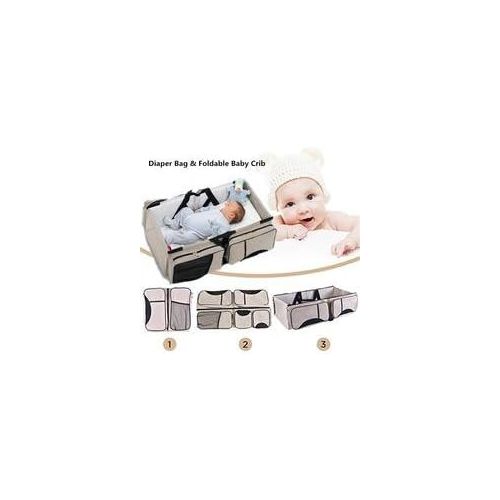  Mummybags 3 in 1 Diaper Bag, Travel Bassinet & Portable Diaper Changing Station Mummy Messenger Bag Foldable Outdoor Baby Crib Casual