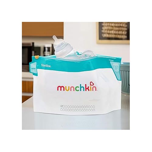 먼치킨 Munchkin® Sterilize™ Microwave Bottle Steam Sterilizer Bags, 30 Uses per Bag, 6 Pack