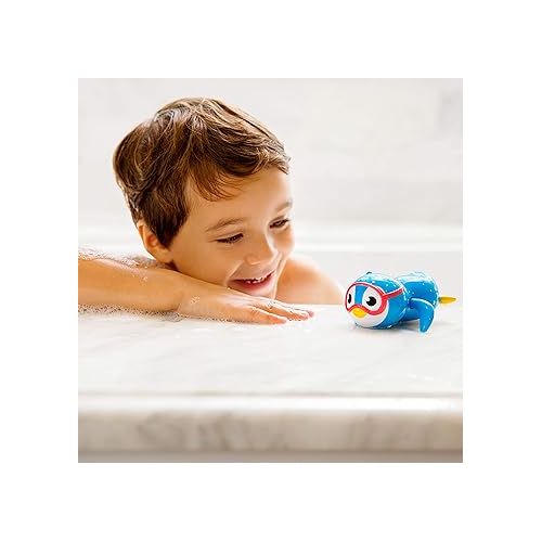 먼치킨 Munchkin® Wind Up Swimming Penguin Baby and Toddler Bath Toy, Blue