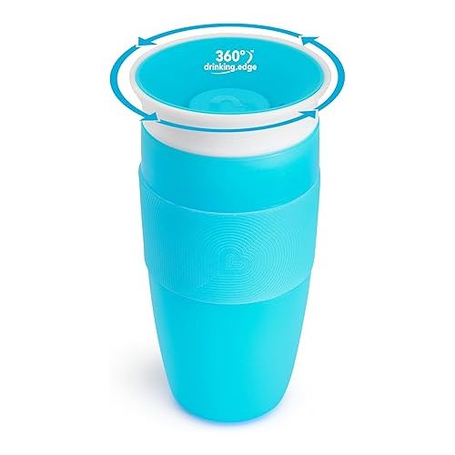 먼치킨 Munchkin® Miracle® 360 Toddler Sippy Cup, Spill Proof, 14 Ounce, Blue