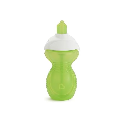 먼치킨 Munchkin® Click Lock™ Flip Straw Toddler Sippy Cup, 9 Ounce, 2 Pack, Blue/Green