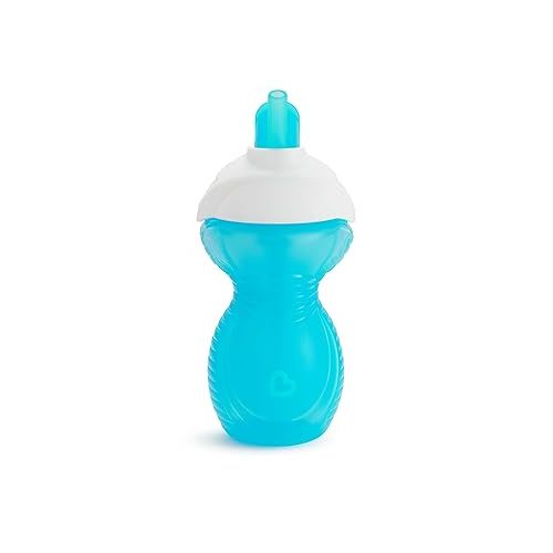 먼치킨 Munchkin® Click Lock™ Flip Straw Toddler Sippy Cup, 9 Ounce, 2 Pack, Blue/Green