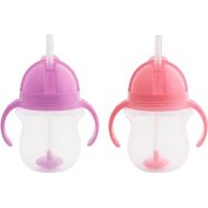 Munchkin® Any Angle™ Weighted Straw Trainer Cup with Click Lock™ Lid, 7 Ounce, 2 Pack, Pink/Purple