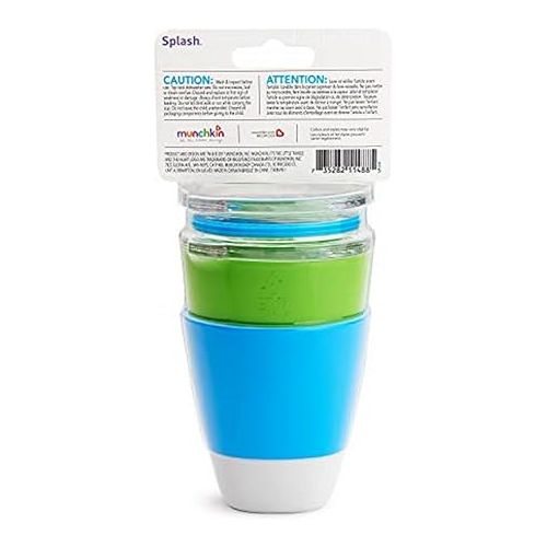 먼치킨 Munchkin Munchkin Splash Cups & Trainer Lids 7oz Assortment, Piece of 1 (Green/Blue)