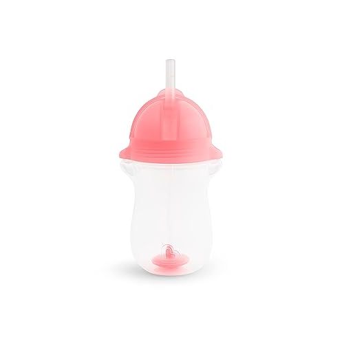 먼치킨 Munchkin® Any Angle™ Weighted Toddler Straw Cup with Click Lock™ Lid, 10 Ounce, 2 Pack, Pink/Purple