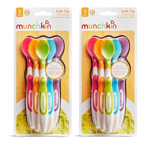 먼치킨 Munchkin® Soft Tip™ Infant Spoons, 12 Count (Pack of 1)