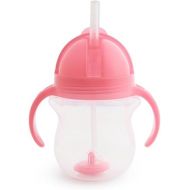 Munchkin Weighted Straw Sippy Cups for Toddlers 7oz, Leak Proof, Freezer/Dishwasher Safe, Easy to Hold - Great toddler cups with straws, Supports Straw-use Education, Straw Cups (Pink)