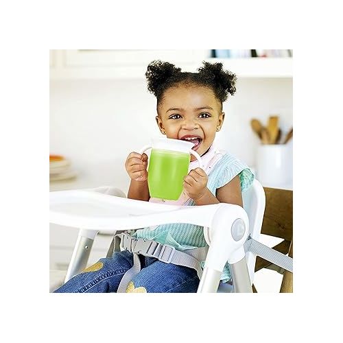 먼치킨 Munchkin® Miracle® 360 Trainer and Toddler Sippy Cup Set, Spill Proof, 7 and 10 Ounce, 3 Pack, Blue/Green