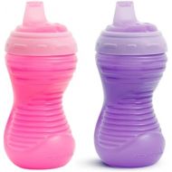 Munchkin Sippy Cups, 10oz Mighty Grip Spill Proof Toddler Cups for 6+Month Old - EZ to Hold Contoured Design, Soft Silicone Spout, Top Rack Dishwasher & Freezer Safe, BPA Free, Kids Cup (Pink/Purple)