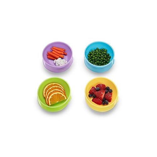 먼치킨 Munchkin® Love-a-Bowls™ 10 Piece Baby Feeding Set, Includes Bowls with Lids and Spoons, Multicolor