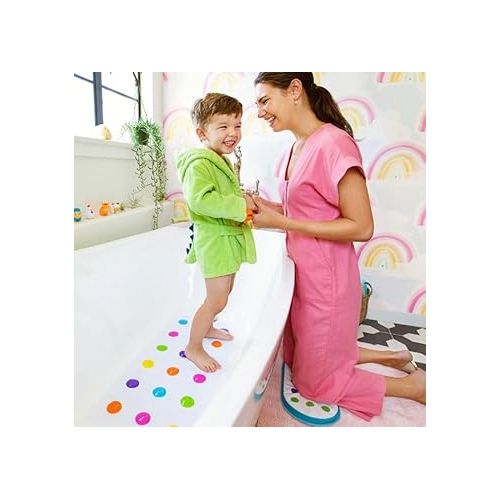 먼치킨 Munchkin® Dots™ Bath Mat for Kids, Multicolored, 30.5x14.25 Inch