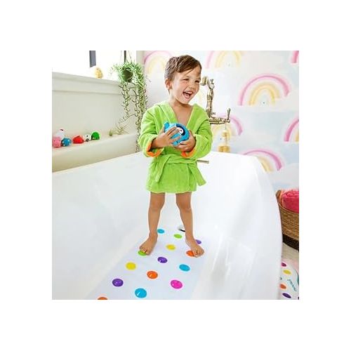 먼치킨 Munchkin® Dots™ Bath Mat for Kids, Multicolored, 30.5x14.25 Inch