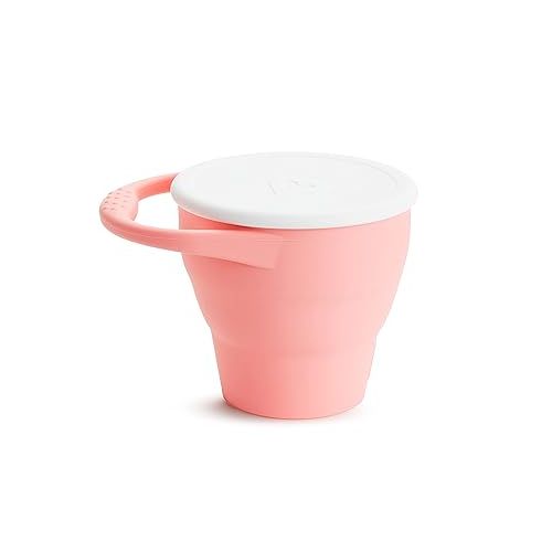 먼치킨 Munchkin® C’est Silicone! Collapsible Toddler Snack Catcher® Cup with Lid, Coral