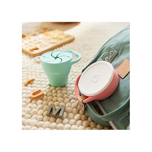 먼치킨 Munchkin® C’est Silicone! Collapsible Toddler Snack Catcher® Cup with Lid, Coral