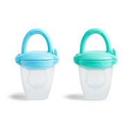 Munchkin® Silicone Baby Food Feeder for Solids and Purees, Great for Self-Feeding and Baby Led Weaning, 2 Pack, Blue/Mint