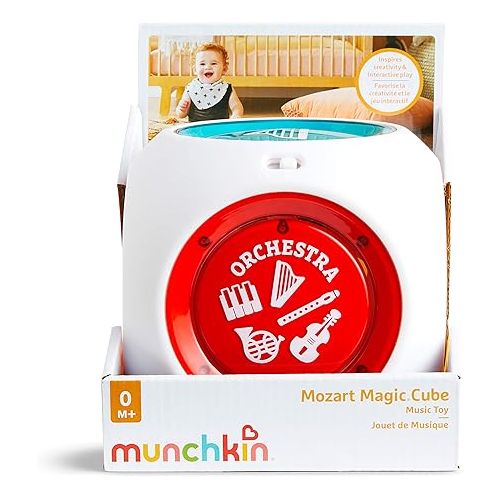 먼치킨 Munchkin® Mozart Magic® Cube Music Toy for Baby and Toddler - Includes 5 Instrument Sounds, 8 Mozart Songs and Lights