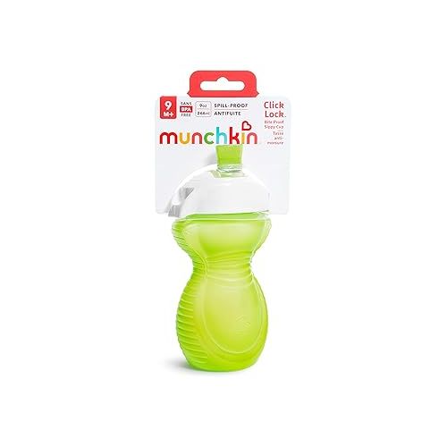 먼치킨 Munchkin® Click Lock™ Bite Proof Sippy Cup, 9 Ounce, Green