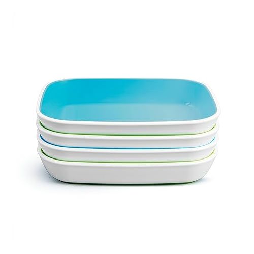 먼치킨 Munchkin® Splash™ 4 Piece Toddler Plates, Blue/Green
