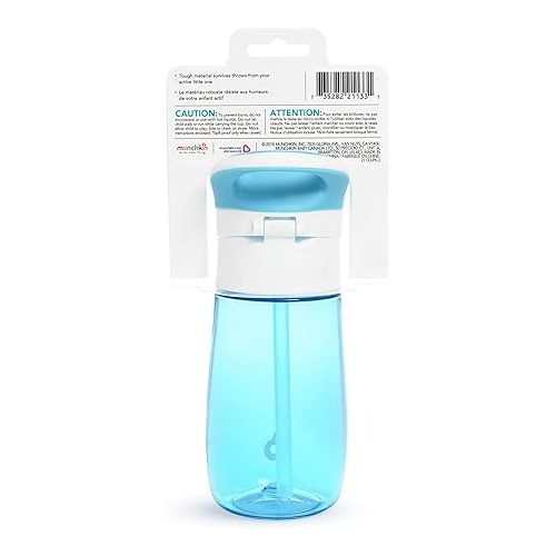 먼치킨 Munchkin® Flip & Go™ Toddler Sippy Cup with Straw, 12 Ounce, Ultra Durable Tritan Material, Blue