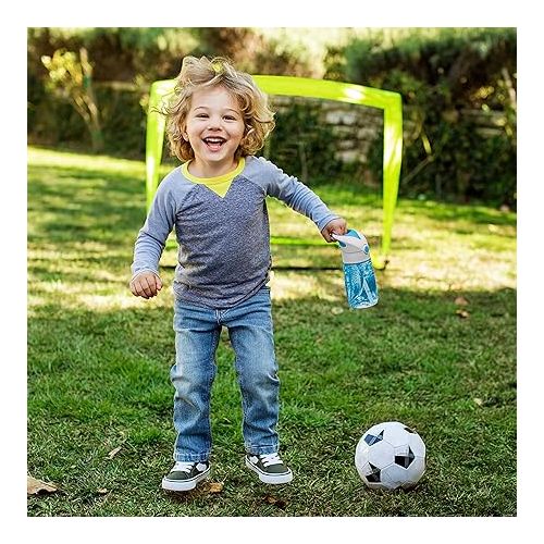 먼치킨 Munchkin® Flip & Go™ Toddler Sippy Cup with Straw, 12 Ounce, Ultra Durable Tritan Material, Blue