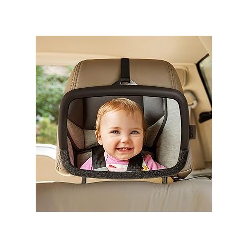 먼치킨 Munchkin® Brica® 360 Pivot Baby in-Sight® Wide Angle Adjustable Car Mirror, Crash Tested and Shatter Resistant, Black