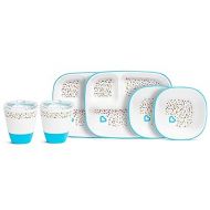 Munchkin® Splash™ Toddler Feeding Supplies Set, Includes Divided Plate, Bowl and Open Cup, Blue Sprinkles