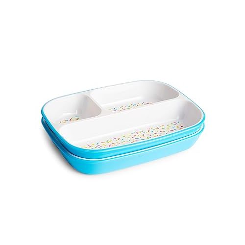 먼치킨 Munchkin® Splash™ Toddler Feeding Supplies Set, Includes Divided Plate, Bowl and Open Cup, Blue Sprinkles