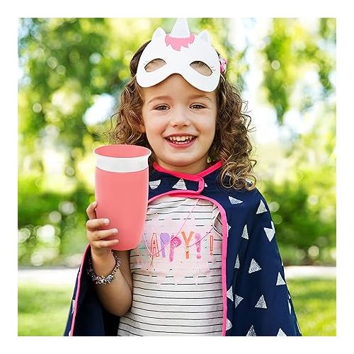 먼치킨 Munchkin® Miracle® 360 Toddler Sippy Cup, Spill Proof, 10 Ounce, 2 Pack, Pink/Purple