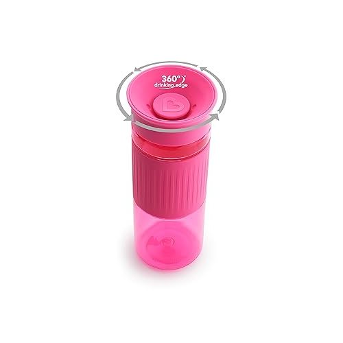 먼치킨 Munchkin® Miracle® 360 Spill Proof Sippy Cup, 24 Ounce, Pink - Great for Toddlers, Big Kids or Adults