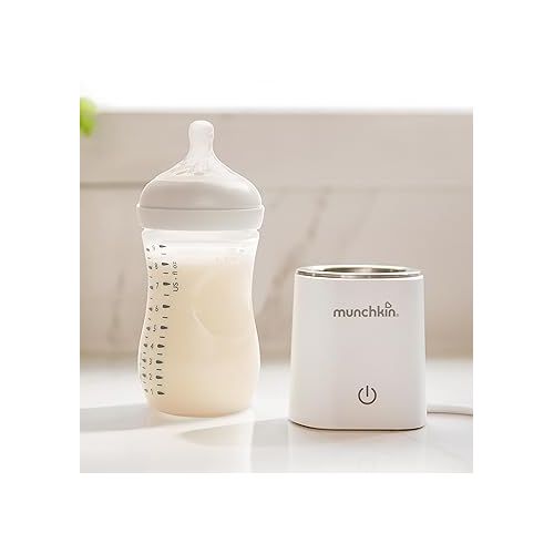 먼치킨 Munchkin 98° Digital Bottle Warmer (Plug-in) with Four Adapters - Fits Most Baby Bottles, White, 1 Count (Pack of 1)