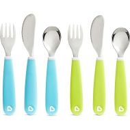 Munchkin® Splash™ Toddler Fork, Knife and Spoon Utensil Set, 6 Count, (Pack of 2)Blue/Green