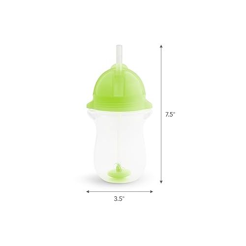 먼치킨 Munchkin® Any Angle™ Weighted Toddler Straw Cup with Click Lock™ Lid, 10 Ounce, Blue/Green, 2 Count (Pack of 1)