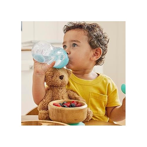 먼치킨 Munchkin® Any Angle™ Weighted Toddler Straw Cup with Click Lock™ Lid, 10 Ounce, Blue/Green, 2 Count (Pack of 1)