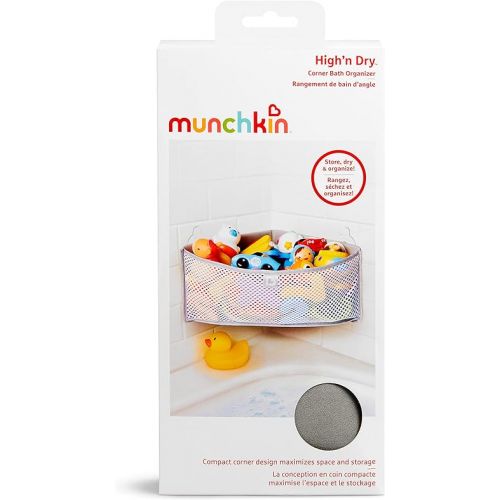 먼치킨 Munchkin® High 'n Dry™ Corner Bath Toy Organizer and Storage, Grey