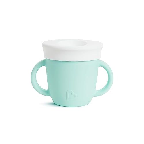 먼치킨 Munchkin® C’est Silicone!™ Training Sippy Cup with Lid for Babies and Toddlers, 6 oz, Mint/Green