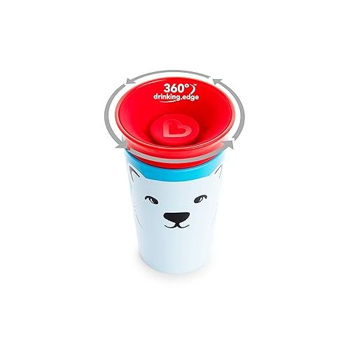 먼치킨 Munchkin® Miracle® 360 WildLove Sippy Cup, 9 Oz, Polar Bear