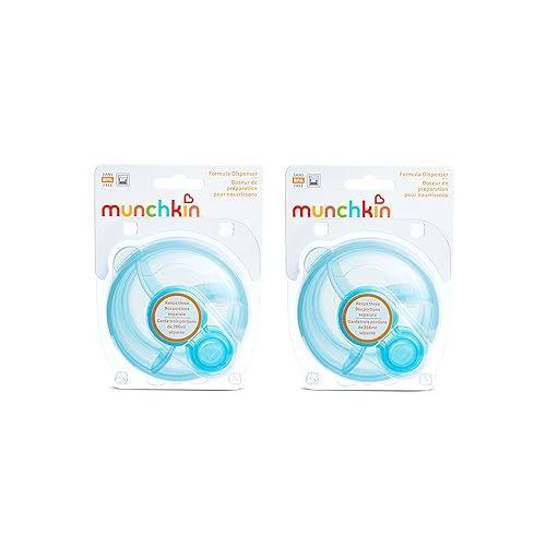 먼치킨 Munchkin® Formula Dispenser, BPA Free, 3 9oz Sections, Blue, 2 Pack