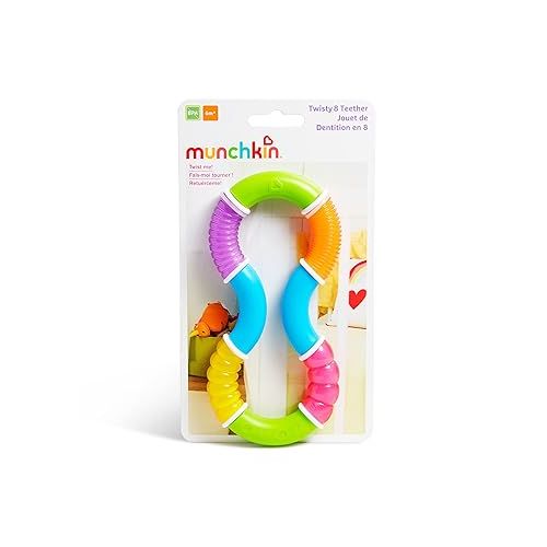 먼치킨 Munchkin® Twisty Figure 8 Baby Teether Toy, BPA Free, 6+ Months